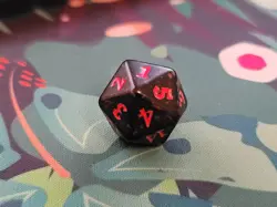 MTG OTJ BLACK/RED D20-sided Spindown Die / Dice (19 mm) Outlaws Of Thunder - Image 2