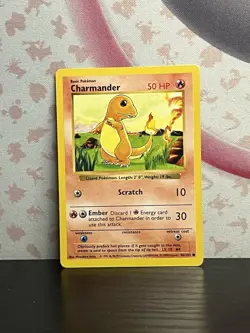 Pokemon TCG Charmander 046/102 Base Set Original (Shadowless) Regular 1999 MP - Image 1