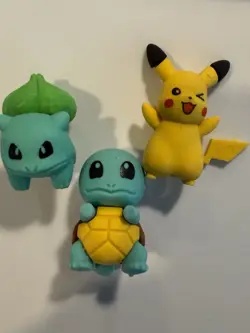 Pokemon Pencil Top Erasers X 3 - Image 1
