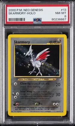 2000 POKEMON NEO GENESIS #13 SKARMORY-HOLO PSA 8 - Image 1