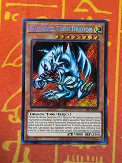 YUGIOH BLUE-EYES TOON DRAGON SECRET RARE NM SRL-EN000 25TH ANNIVERSARY REPRINT - Image 1