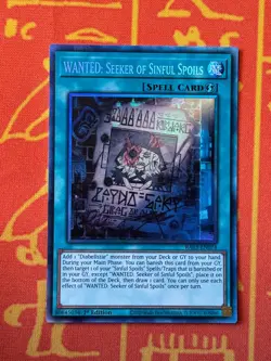 YUGIOH WANTED: SEEKER OF SINFUL SPOILS COLLECTORS RARE NM RA03-EN074 - Image 1