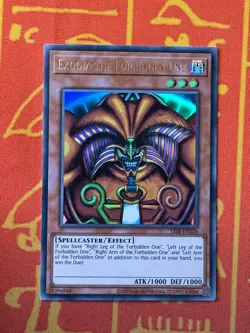 YUGIOH EXODIA THE FORBIDDEN ONE ULTRA RARE NM LOB-EN124 25TH ANNIVERSARY REPRINT - Image 1