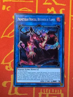 YUGIOH PROMETHEAN PRINCESS, BESTOWER OF FLAMES SECRET RARE NM RA03-EN050 - Image 1