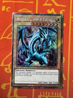 YUGIOH BLUE-EYES WHITE DRAGON PLATINUM SECRET RARE NM RA03-EN079 - Image 1