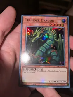 Yugioh Thunder Dragon Super Rare 1st Ed HISU-EN046 - Image 1