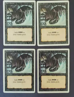 MTG Magic the Gathering Dark Ritual Revised Edition x4 Playset HP Heavy Play - Image 1
