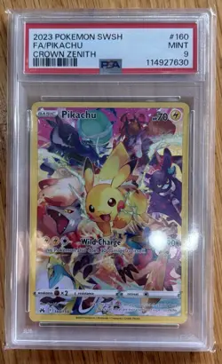 Pikachu 160/159 SWSH Crown Zenith Full Art PSA 9 Pokemon Card - Image 1