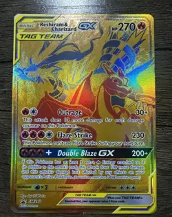 Reshiram & Charizard GX Pokemon Tag Team Card SM191 Promo NM - Image 1