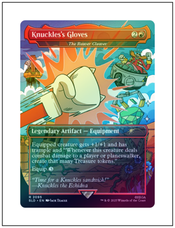 1x Knuckles's Gloves - The Reaver Cleaver, Foil, Secret Lair Sonic, MTG NM - Image 1