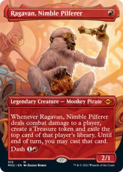 MTG Ragavan, Nimble Pilferer - Foil - Borderless, NM-Mint, English Modern Horizo - Image 1
