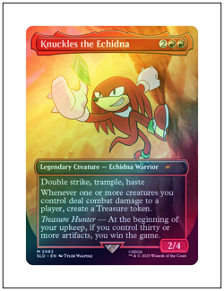 1x Knuckles the Echidna, Foil, Secret Lair Sonic the Hedgehog, MTG NM - Image 1