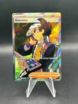Giacomo 252/193 Paldea Evolved Ultra Rare Trainer Holo Pokemon TCG Card NM - Image 1