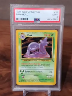 PSA 9 MUK - Fossil 13/62 Holo - 1999 Pokemon Card TCG Mint - Image 1