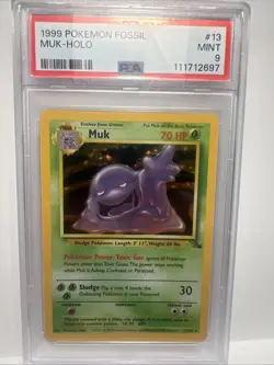 PSA 9 MUK - Fossil 13/62 Holo - 1999 Pokemon Card TCG Mint - Image 1