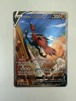 Pokemon TCG Galarian Zapdos v Alternate Art Chilling Reign Card 174/198 - Image 1
