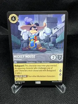 Disney Lorcana GenCon 2023 exclusive: Mickey Mouse Musketeer promo card unplayed - Image 1