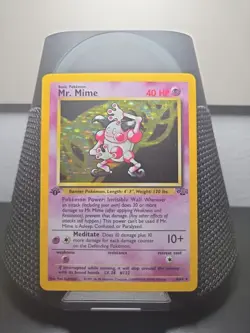 Mr. Mime 6/64 1999 1st Edition Jungle Set Pokemon Card WOTC Holo Rare - Mp - Image 1