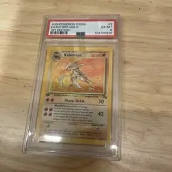 Pokemon PSA 7 Kabutops 9/62 Fossil Holo Rare Card Vintage 1st Edition WOTC 1999 - Image 1