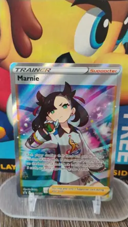 MARNIE Black Star Promos POKEMON Full-Art Trainer Holo 2021 Trading Card SWSH121 - Image 1