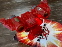 Bakugan Translucent Jetkor 120G Red Deluxe Battle Gear W/ Card 1 LIGHT WORKS! - Image 2