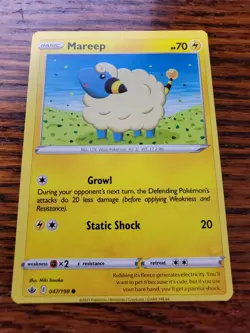 Mareep - Pokemon Chilling Reign Error Card - Misalignment dots - Miscut - Image 1