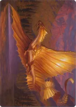 1x Adult Gold Dragon Art Card NM, English, Art Series: Adventures in the Forgott - Image 1
