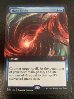 MTG Magic The Gathering Commander Legends NM Extended Art Mana Drain - Image 1