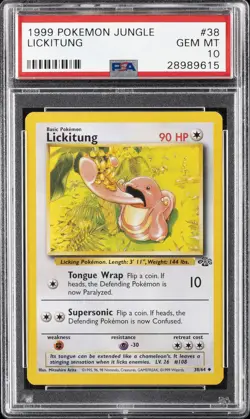 1999 POKEMON JUNGLE #38 LICKITUNG PSA 10 - Image 1
