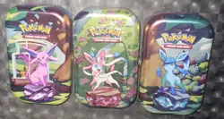 The Pokemon TCG Scarlet & Violet Prismatic Evolutions Mini 3 Tins Sealed - Image 2