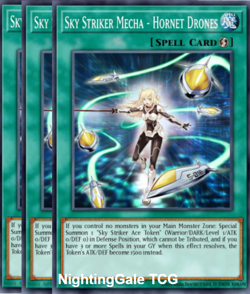 Yugioh! 3x Sky Striker Mecha - Hornet Drones Justice Hunters JUSH-EN053 - Image 1