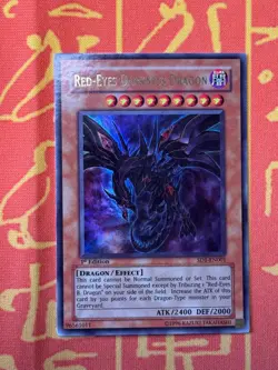 YUGIOH RED-EYES DARKNESS DRAGON ULTRA RARE 1ST EDITION EXCELLENT SD1-EN001 - Image 1