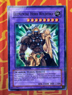 YUGIOH ELEMENTAL HERO WILDEDGE PARALLEL RARE MODERATE PLAY MF01-EN001 MATTEL - Image 1