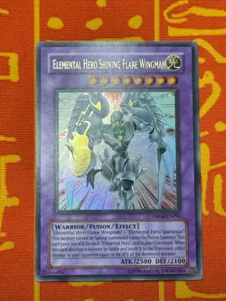 YUGIOH ELEMENTAL HERO SHINING FLARE WINGMAN ULTRA RARE NM DR04-EN096 - Image 1