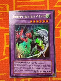 YUGIOH ELEMENTAL HERO FLAME WINGMAN ULTRA RARE 1ST EDITION EXCELLENT TLM-EN035 - Image 1