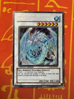 YUGIOH BRIONAC, DRAGON OF THE ICE BARRIER SECRET RARE EXC HA01-EN022 - Image 1