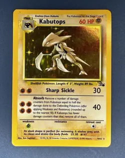Kabutops - Holo Rare - Vintage WotC 1999 English 9/62 Fossil Set Pokemon Card - Image 1