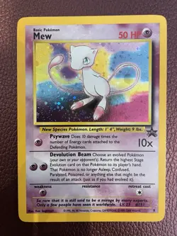Original WOTC 1999 Shiny/ Holo Mew Pokemon Card Black Star Promo Set 9 - Image 1