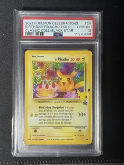 2021 POKEMON CELEBRATIONS CLASSIC COLL #24 BIRTHDAY PIKACHU-HOLO PSA 10 - Image 1