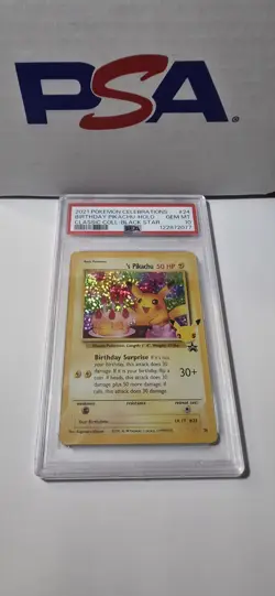 2021 POKEMON CELEBRATIONS CLASSIC COLL #24 BIRTHDAY PIKACHU-HOLO PSA 10 - Image 1