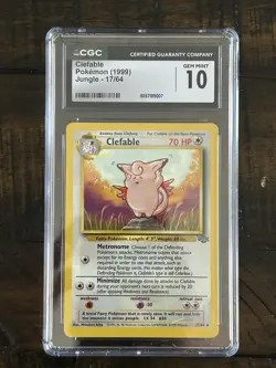 Pokemon Card Clefable 17/64 (1999) Jungle Regular CGC 10 Gem mint - Image 1