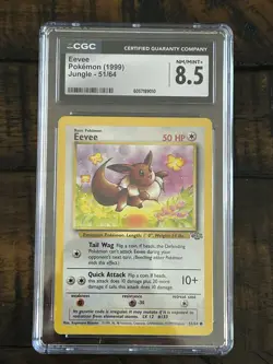 Pokemon Eevee Jungle Unlimited Edition Regular Card 51/64 CGC 8.5 NM/MINT+ - Image 1