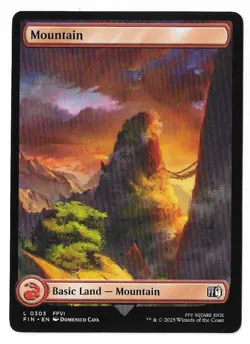MTG Mountain Full Art Final Fantasy (FIN) Basic Land Magic Card #0303 Unplayed - Image 3