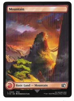 MTG Mountain Full Art Final Fantasy (FIN) Basic Land Magic Card #0303 Unplayed - Image 5