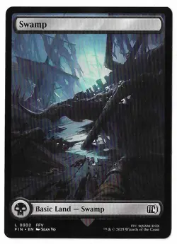 MTG Swamp Full Art Final Fantasy (FIN) Basic Land Magic Card #0302 Unplayed - Image 1