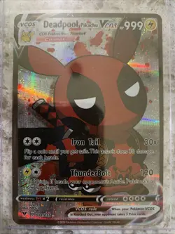 Deadpool Pikachu V Cosplay Pokemon Card 011/055 Secret Holo Rare New Mint - Image 1