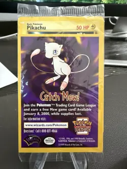 SEALED "Catch Mew" Pokemon PIKACHU Card BLACK STAR PROMO Set#4 Movie WB Stamped - Image 1