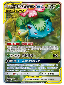 Pokemon S-Chinese Card Sun&Moon CSM2.5C-063 SR Venusaur & Snivy-GX Holo Alt Art - Image 1