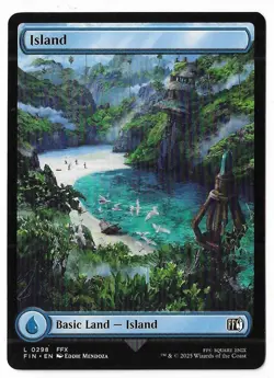MTG Island Full Art Final Fantasy (FIN) Basic Land Magic Card #0298 Unplayed - Image 3