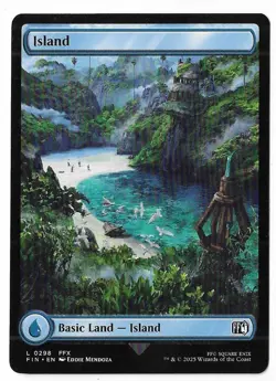 MTG Island Full Art Final Fantasy (FIN) Basic Land Magic Card #0298 Unplayed - Image 5